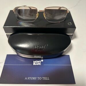 Mont Blanc Men's Glasses with Gold Frame and Black Accents